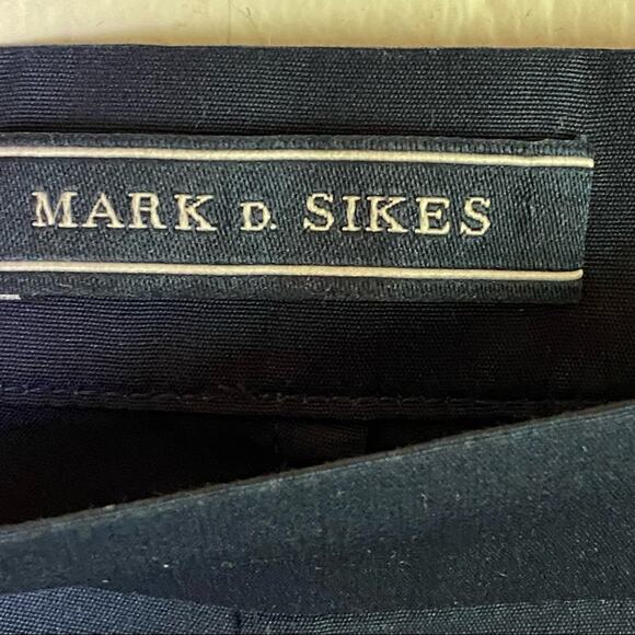 Mark D. Sikes Navy Blue Italian Cotton Slim Fit Side Zip Pants Size 2 - Picture 6 of 11